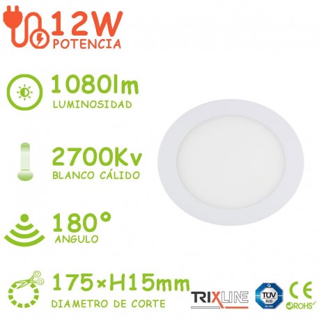 Downlight LED 12W CIRCULAR Blanco Neutro Trixline