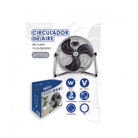 VENTILADOR CIRCULADOR DE AIRE DE SUELO 3 VELOCIDADES 90W AVANT