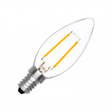 BOMBILLA LED FILAMENTO E14 C35 4W BLANCO CALIDO