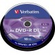 DVD+RDL VERBATIM DOBLE CAPA 8,5 GB 240min. 8x TARRINA 10unds.