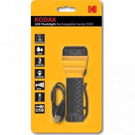 LINTERNA LED KODAK RECARGABLE USB HANDY 100R 100 LUMENES