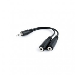 Cable Audio JACK 3,5 M a 2xJACK 3,5 H 15cm 3GO