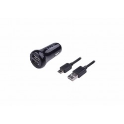 CARGADOR DUAL DE COCHE CABLE MICRO USB 5V 2.1A NEGRO HAVIT