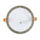 PANEL LED CIRCULAR DOWNLIGHT 12W MARCO PLATA CROMADO ALUM. BLA. CALIDO DRIVER INSOLATED (AISLADO)