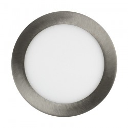 PANEL LED CIRCULAR DOWNLIGHT 12W MARCO PLATA CROMADO ALUM. BLA. CALIDO DRIVER INSOLATED (AISLADO)