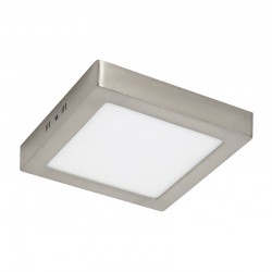 PLAFON LED 6W B. NEUTRO CUADRADO PLATA NIQUEL SATINADO Ø110x28mm