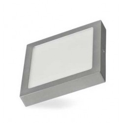 PLAFON LED 18W B. FRIO CUADRADO PLATA Ø210x28mm