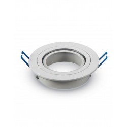 ARO BLANCO ALUMINIO CIRCULAR BASCULANTE PARA BOMBILLA GU10/GU5.3