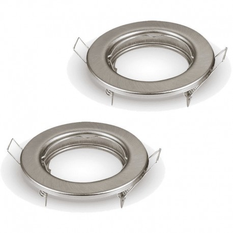 ARO ACERO NIQUEL SATINADO CIRCULAR BASCULANTE PARA BOMBILLA GU10/GU5.3 (PACK 2 UND.)