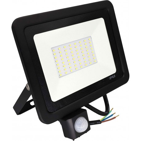 FOCO PROYECTOR LED CON SENSOR MOVIMIENTO 50W BLANCO NEUTRO