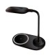 LAMPARA DE MESA LED + CARGADOR INALAMBRICO NEGRO PLATINET