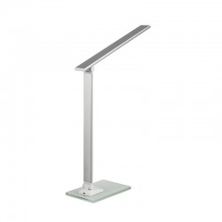 LAMPARA LED ESCRITORIO BASE CRISTAL COLORES USB 6W PLATA PLATINET