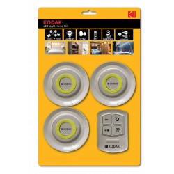 SET 3 LUCES KODAK LED LIGHT HOME 130 LUMENS IP42 C/MANDO