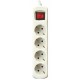 REGLETA 4 TOMAS 1.5m PROTECCION CON INTERRUPTOR BLANCO SILVER