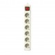 REGLETA 6 TOMAS 1.5m PROTECCION CON INTERRUPTOR BLANCO SILVER