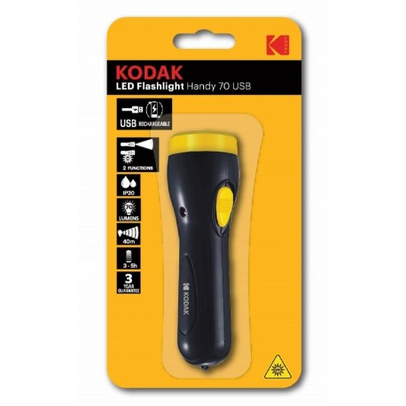 LINTERNA LED KODAK RECARGABLE USB HANDY 70 USB 70 LUMENES