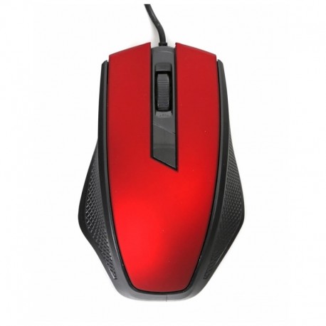 RATON USB ERGONOMICO OPTICO 1600DPI ROJO BLISTER OMEGA