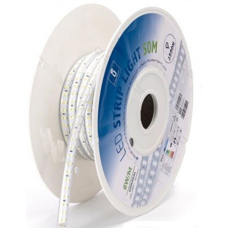 BOBINA DE TIRA LED BLANCO FRIO mod.2835-180 220V AC 180 LED/m 50 metros IP65.