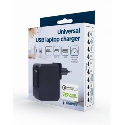 CARGADOR UNIVERSAL PARA PORTATIL 60W NEGRO GEMBIRD