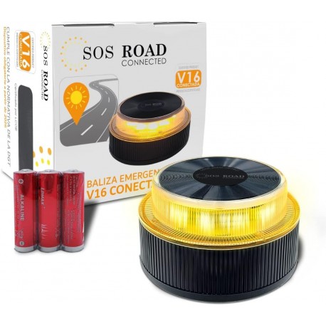 SOS ROAD CONNECTED V16 CONECTADA GEOLOCALIZADA LUZ DE EMERGENCIA COCHE HOMOLOGADA DGT IP54 NK