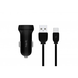 CARGADOR TYPE-C DUAL USB 3.1A NEGRO 1M HAVIT