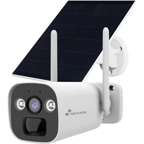 CAMARA DE VIGILANCIA SIM 4G CON BATERIA DE LARGA DURACION 10.400MAH + PANEL SOLAR 5W NIVIAN