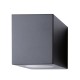 APLIQUE DE PARED CUADRADO SERIE ARTEMIS NEGRO IP44 GU10