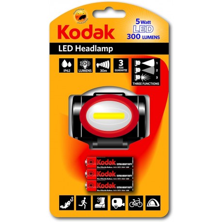 LINTERNA KODAK LED FRONTAL 300 LUMENS 3W BLISTER