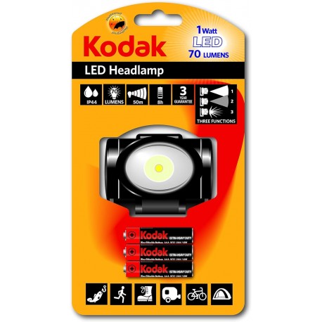 LINTERNA KODAK LED FRONTAL 70 LUMENS 3W BLISTER