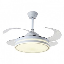 VENTILADOR DE TECHO Ø108CM BLANCO COCON DC 4 ASPAS RETRACTIL LED CCT (CALIDO-NEUTRO-FRIO) 72W BELAIR