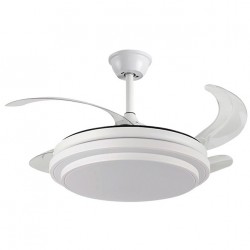 VENTILADOR DE TECHO Ø108CM BLANCO SELENE DC 4 ASPAS RETRACTIL LED CCT (CALIDO-NEUTRO-FRIO) 72W BELAIR