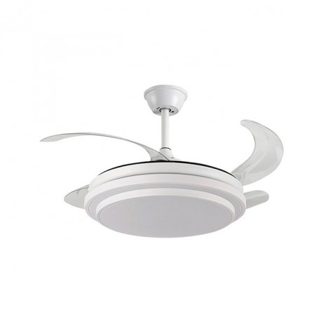 VENTILADOR DE TECHO BLANCO SELENE MINI DC 4 ASPAS RETRACTIL LED CCT (CALIDO-NEUTRO-FRIO) 48W BELAIR