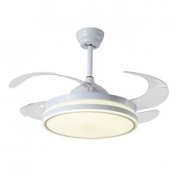 VENTILADOR DE TECHO Ø108CM BLANCO ASGARD DC 4 ASPAS RETRACTIL LED CCT (CALIDO-NEUTRO-FRIO) 72W BELAIR