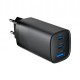 CARGADOR RAPIDO POWER DELIVERY 2 PUERTOS TIPO-C 65W + USB NEGRO GEMBIRD