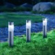 BALIZA LED SOLAR GARDEN LIGHT 07 STAINLESS STEEL POST STAKE LAMPSHADE 6500K 