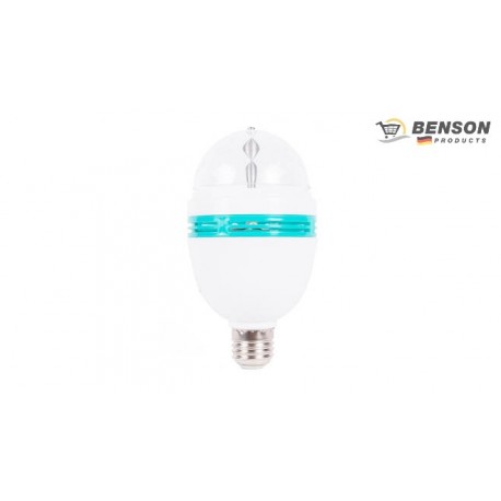 BOMBILLA LED E27 3W RGB FIESTA ROTACION 360GRADOS BENSON