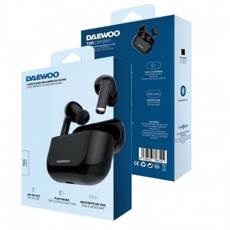 AURICULAR DAEWOO TWS BLUETOOTH 5.3 40MAH/500MAH NEGRO