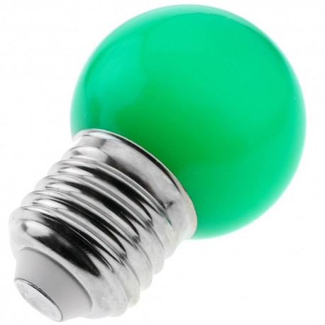 BOMBILLA LED ESFÉRICA E27 G45 1W VERDE