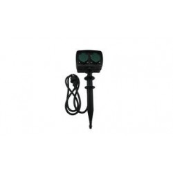 TOMA ESTACA JARDIN ENCHUFE DOBLE C/TAPA C/TEMPORIZADOR CABLE 1,5 M 