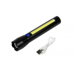 LINTERNA RECARGABLE USB TACTICA LED COB 166MM 