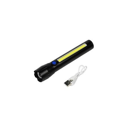 LINTERNA RECARGABLE USB TACTICA LED COB 166MM HOFFTECH GERMANY