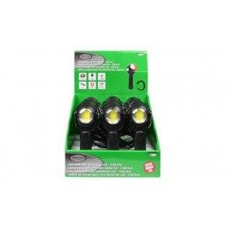 EXPOSITOR LAMPARA DE TRABAJO LED PORTATIL ROTATORIA COB 3W + 3W HOFFTECH GERMANY (12 UNIDADES)
