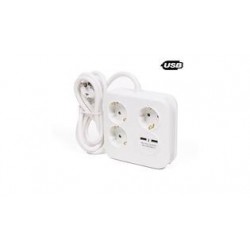 REGLETA 3 TOMAS + 2 USB-A 1.5M 3X1,5MM BENSON