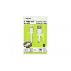 CABLE CARGA Y DATOS USB 2.1 A LIGHTNING IPHONE 2 METRO BLANCO BENSON