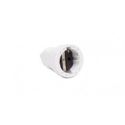 CLAVIJA HEMBRA PVC C/TOMA TIERRA SCHUKO 16A BLANCO 