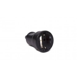 CLAVIJA HEMBRA PVC C/TOMA TIERRA SCHUKO 16A NEGRO 