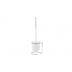 ESCOBILLA BAÑO C/SOPORTE METAL BLANCO 