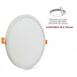 DOWNLIGHT LED 8W B. NEUTRO CIRCULAR AJUSTABLE CORTE Ø50mm/Ø100mm