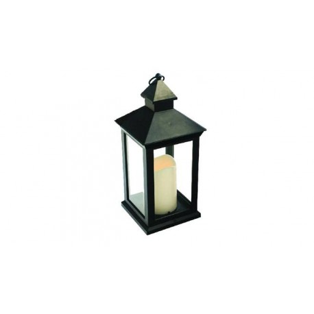 LAMPARA CON VELA LED 10,5 x 10,5 x 24 CM BENSON