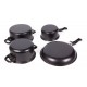 CONJUNTO BATERIA DE COCINA 6 PIEZAS ACERO AL CARBONO BENSON